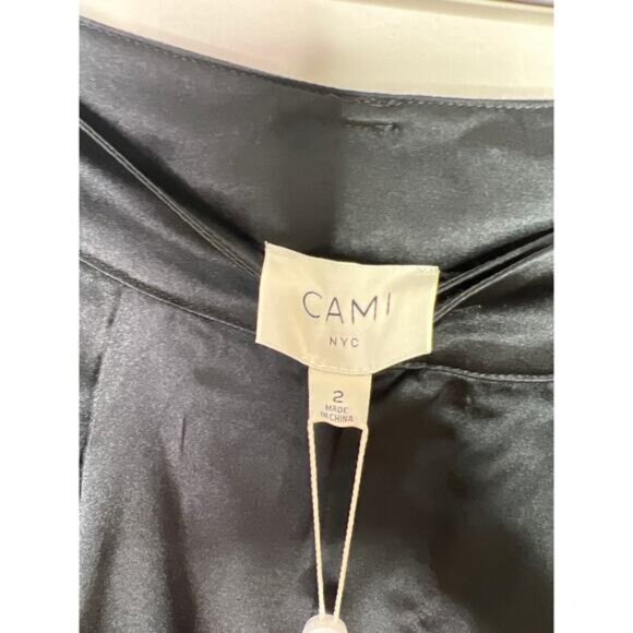 NWT Cami Nyc Hadar Waist Tie Silk Stretch Pants Women's Black Size: 2 - Picture 7 of 8